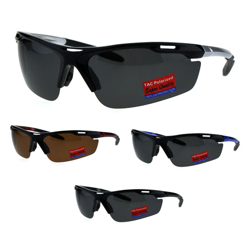 Polarized Antiglare Mens Runners Half Rim Sport Light Weight Sunglasses