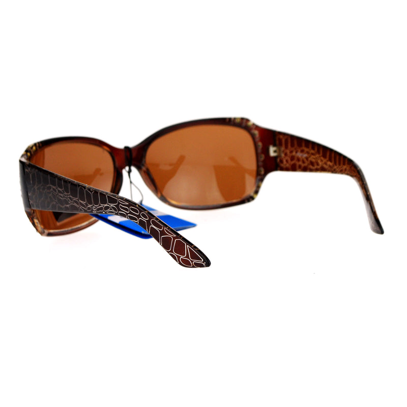 Anti Glare Polarized Womens Rhinestone Plastic Rectangular Butterfly Sunglasses