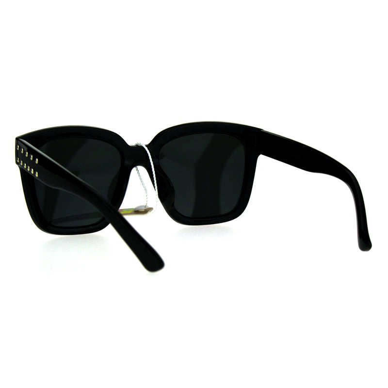 Womens Metal Stud Goth Plastic Horn Rim Sunglasses – superawesome106