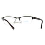 Mens Half Metal Rim Rectangular Multi 3 Power Focus Progressive Reading Glasses