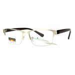 Mens Half Metal Rim Rectangular Multi 3 Power Focus Progressive Reading Glasses