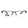 Mens Half Metal Rim Rectangular Multi 3 Power Focus Progressive Reading Glasses