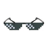 Flat Top Narrow Cat Eye Pixel Funky Party Shade Rimless Shield Sunglasses