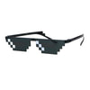 Flat Top Narrow Cat Eye Pixel Funky Party Shade Rimless Shield Sunglasses