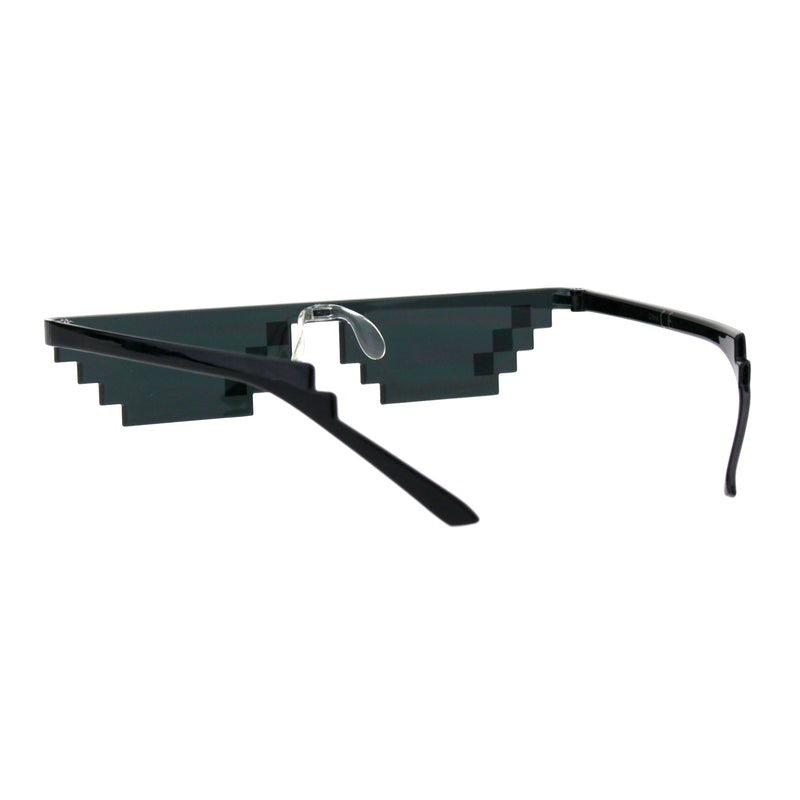 Flat Top Narrow Cat Eye Pixel Funky Party Shade Rimless Shield Sunglasses