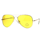 Mens Yellow Color Mirror Metal Rim Pilots Officer Sunglasses