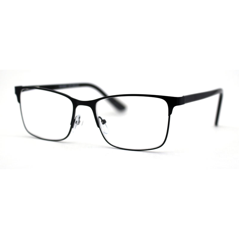 Mens Metal Half Rim Rectangular Reading Glasses
