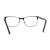Mens Metal Half Rim Rectangular Reading Glasses