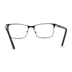 Mens Metal Half Rim Rectangular Reading Glasses