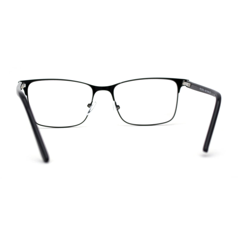 Mens Metal Half Rim Rectangular Reading Glasses