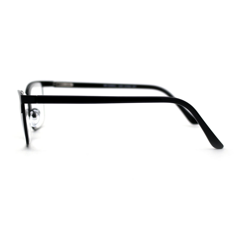 Mens Metal Half Rim Rectangular Reading Glasses
