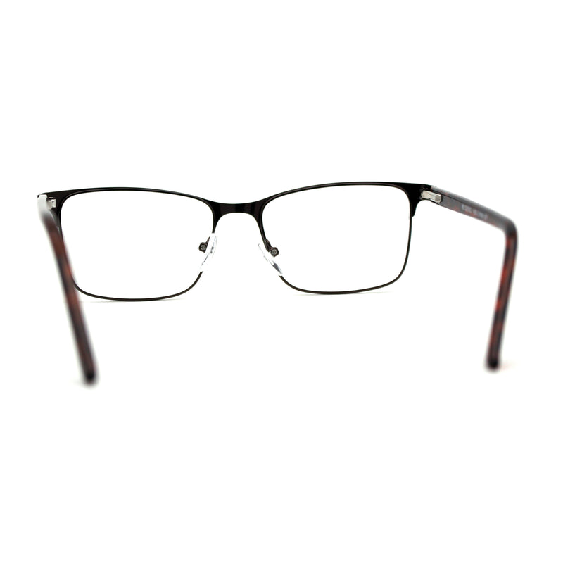 Mens Metal Half Rim Rectangular Reading Glasses