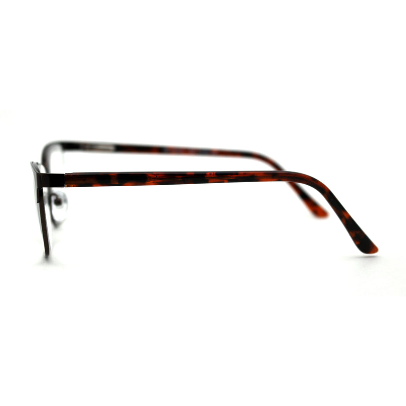 Mens Metal Half Rim Rectangular Reading Glasses