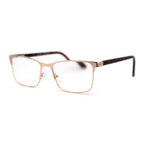 Mens Metal Half Rim Rectangular Reading Glasses