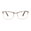 Mens Metal Half Rim Rectangular Reading Glasses