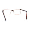 Mens Metal Half Rim Rectangular Reading Glasses
