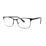 Mens Metal Half Rim Rectangular Reading Glasses