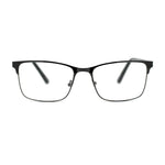 Mens Metal Half Rim Rectangular Reading Glasses