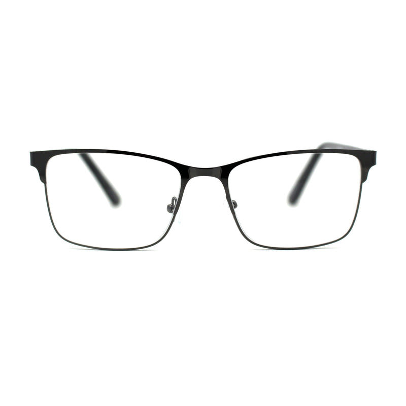 Mens Metal Half Rim Rectangular Reading Glasses
