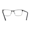 Mens Metal Half Rim Rectangular Reading Glasses