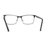 Mens Metal Half Rim Rectangular Reading Glasses