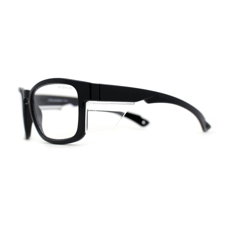 SA106 AP Z87+U6 Safety Lens Visor Horn Rim Magnifying Black Reading Glasses +1.0