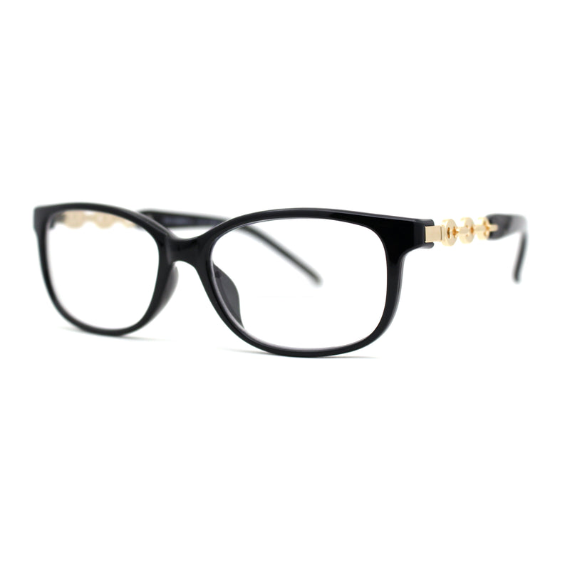 Fashion Metal Chain Arm Rectangular Plastic Bi-focal Reading Glasses