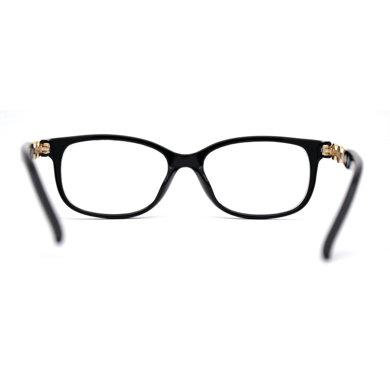 Fashion Metal Chain Arm Rectangular Plastic Bi-focal Reading Glasses