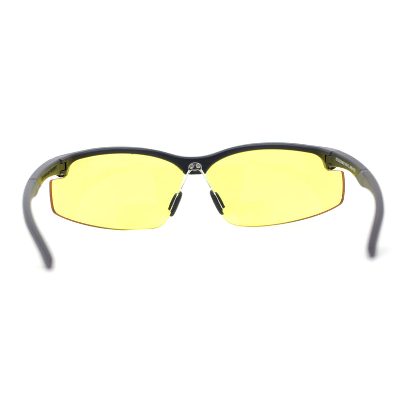 Mens ANSI Z87.1 Wrap Half Rim Safety Bifocal Reading Glasses Sunglasses