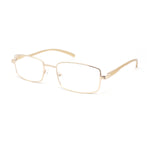 Classic Metal Rim and Arm Narrow Rectangle Reading Glasses