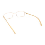 Classic Metal Rim and Arm Narrow Rectangle Reading Glasses