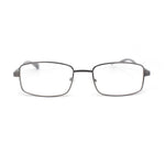 Classic Metal Rim and Arm Narrow Rectangle Reading Glasses