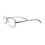 Classic Metal Rim and Arm Narrow Rectangle Reading Glasses