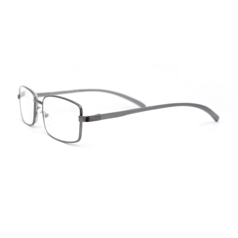 Classic Metal Rim and Arm Narrow Rectangle Reading Glasses