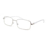 Classic Metal Rim and Arm Narrow Rectangle Reading Glasses