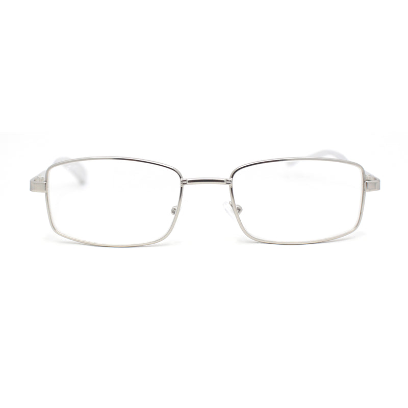 Classic Metal Rim and Arm Narrow Rectangle Reading Glasses