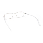 Classic Metal Rim and Arm Narrow Rectangle Reading Glasses