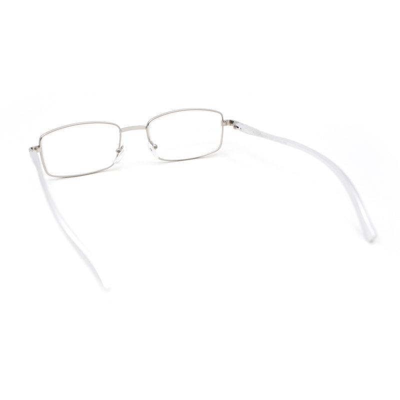 Classic Metal Rim and Arm Narrow Rectangle Reading Glasses