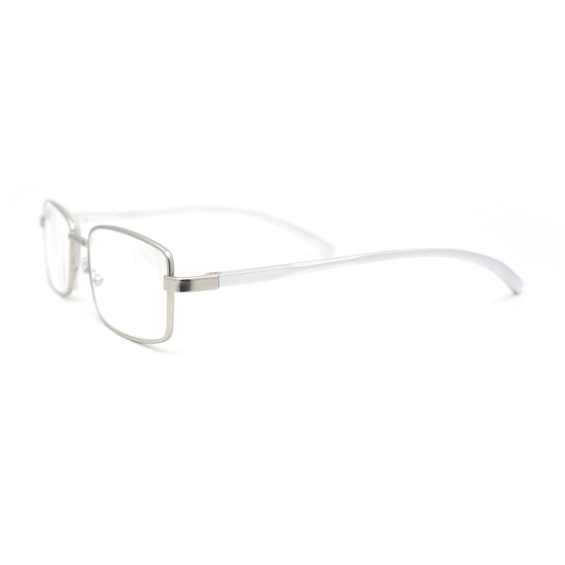 Classic Metal Rim and Arm Narrow Rectangle Reading Glasses