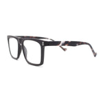 Stylish Classy Squared Rectangle Horn Rim Plastic Fashion Reading Glasses