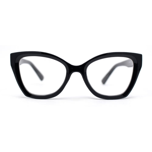Womens Classy Oversized Thick Plastic Cat Eye Reading Glasses