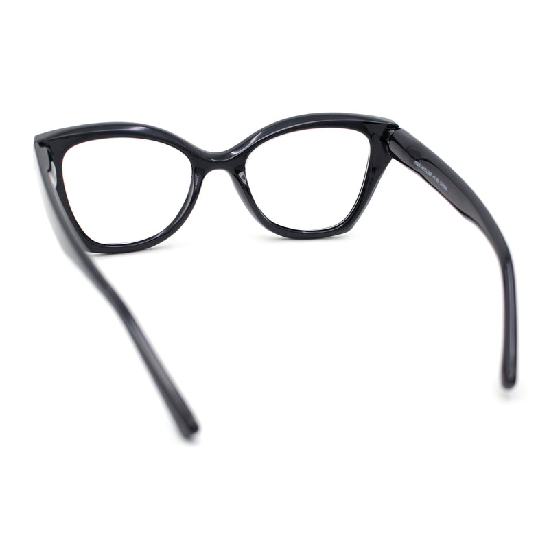 Womens Classy Oversized Thick Plastic Cat Eye Reading Glasses