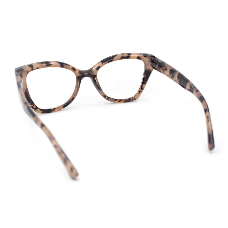 Womens Classy Oversized Thick Plastic Cat Eye Reading Glasses