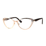 Womens Metal Rim Cat Eye Diecut Deco Powered Reading Glasses