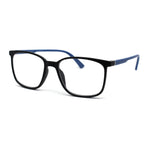 Unisex Thin Plastic Horn Rim Rectangle Bi-focal Reading Glasses