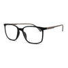 Unisex Thin Plastic Horn Rim Rectangle Bi-focal Reading Glasses