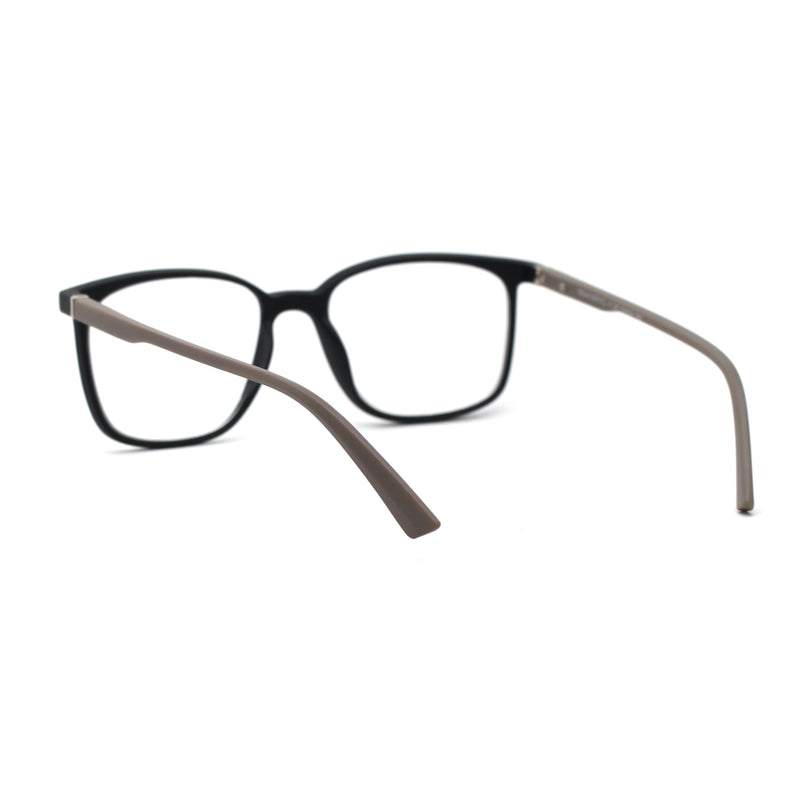 Unisex Thin Plastic Horn Rim Rectangle Bi-focal Reading Glasses