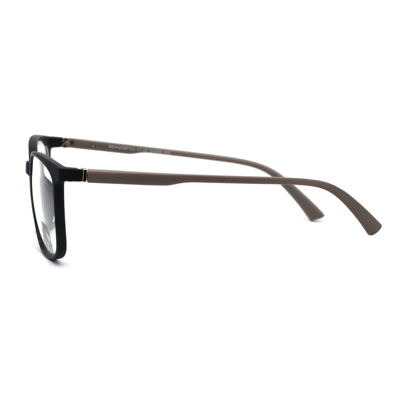 Unisex Thin Plastic Horn Rim Rectangle Bi-focal Reading Glasses