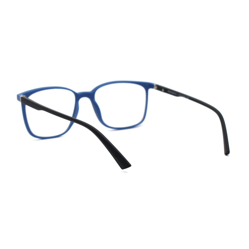 Unisex Thin Plastic Horn Rim Rectangle Bi-focal Reading Glasses