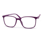 Unisex Thin Plastic Horn Rim Rectangle Bi-focal Reading Glasses